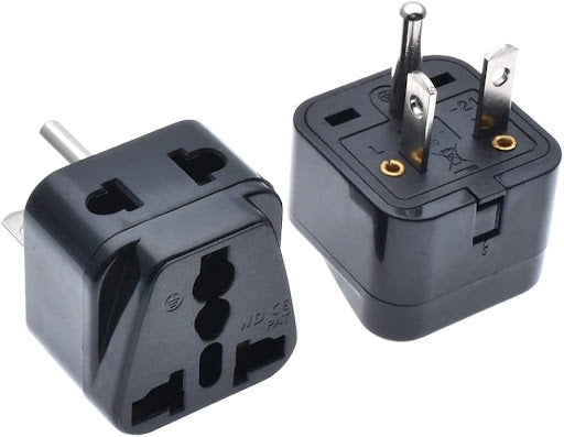 Universal Multi-Socket to US 3-Prong Grounded Travel Power Plug Adapter (Type B)