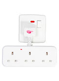 SAFETY 3-Gang Multi-Socket Extension Power Strip with Fused UK 3-Pin Plug (13A, 1.5mm² Heavy-Duty Cable)