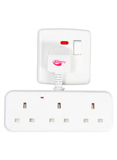 SAFETY 3-Gang Multi-Socket Extension Power Strip with Fused UK 3-Pin Plug (13A, 1.5mm² Heavy-Duty Cable)