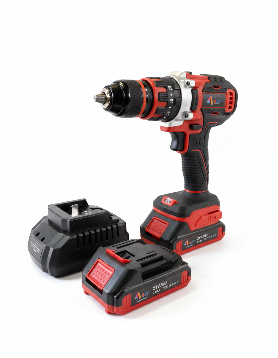 ACTV Professional 21V Cordless Drill Driver Kit with 2 x 4.0Ah RedLithium Batteries & Fast Charger (10mm Keyless Chuck)