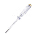 STONEC 3.0mm x 140mm Electric Mains Voltage Tester Screwdriver (AC 100V–500V) - Insulated Clear Handle with Neon Indicator Bulb & Pocket Clip