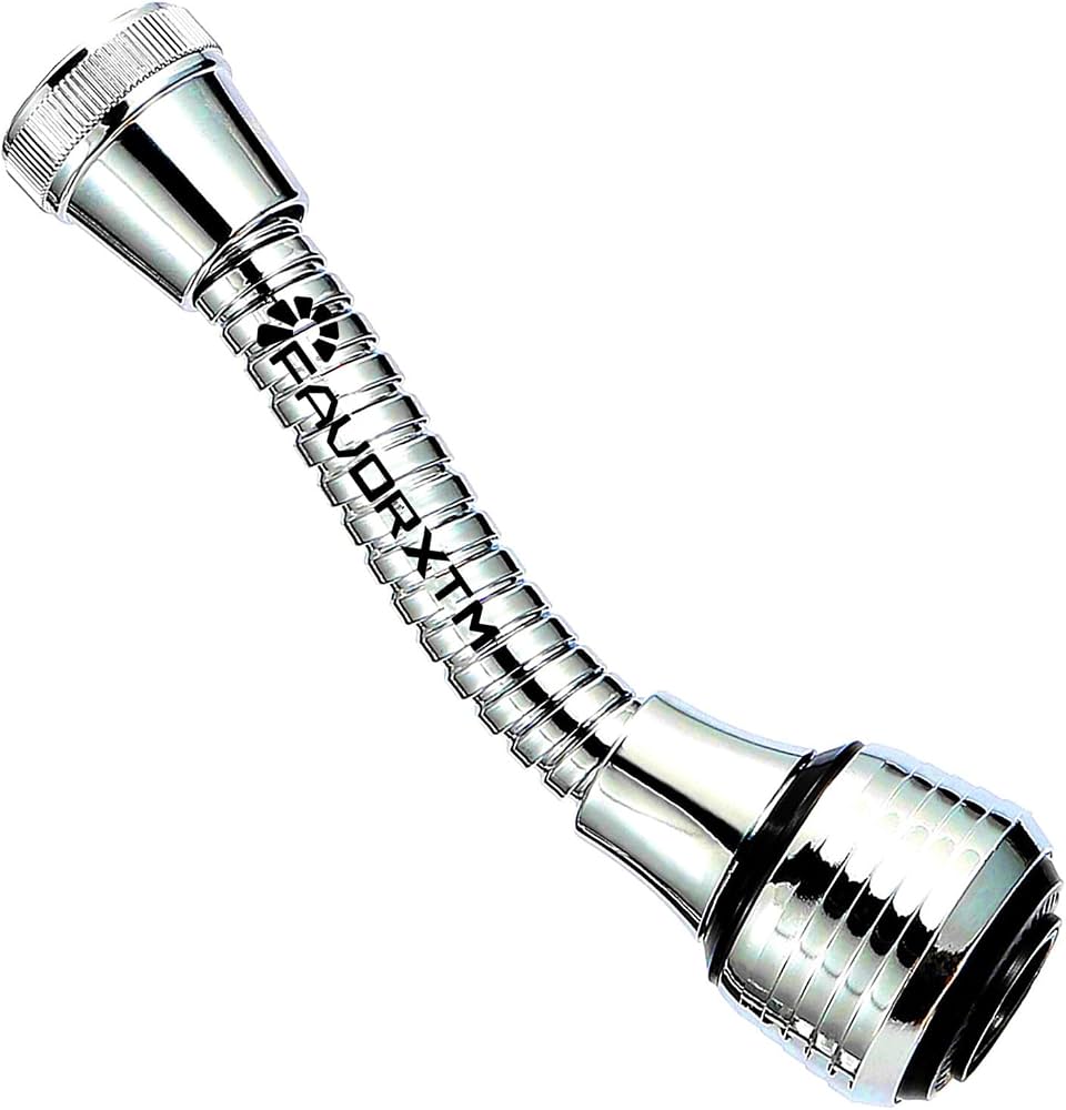 Flexible 360-Degree Rotating Faucet Aerator Extension Sprayer (Chrome Finish)