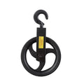 Heavy-Duty Cast Iron Cable Pulley Wheel with Suspension Hook (Sizes 100mm, 120mm, 140mm, 180mm)