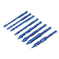 FLEX 10-Piece 6mm Hex Shank Carbide-Tipped Cross Spear Head Drill Bit Set for Tile, Glass & Masonry