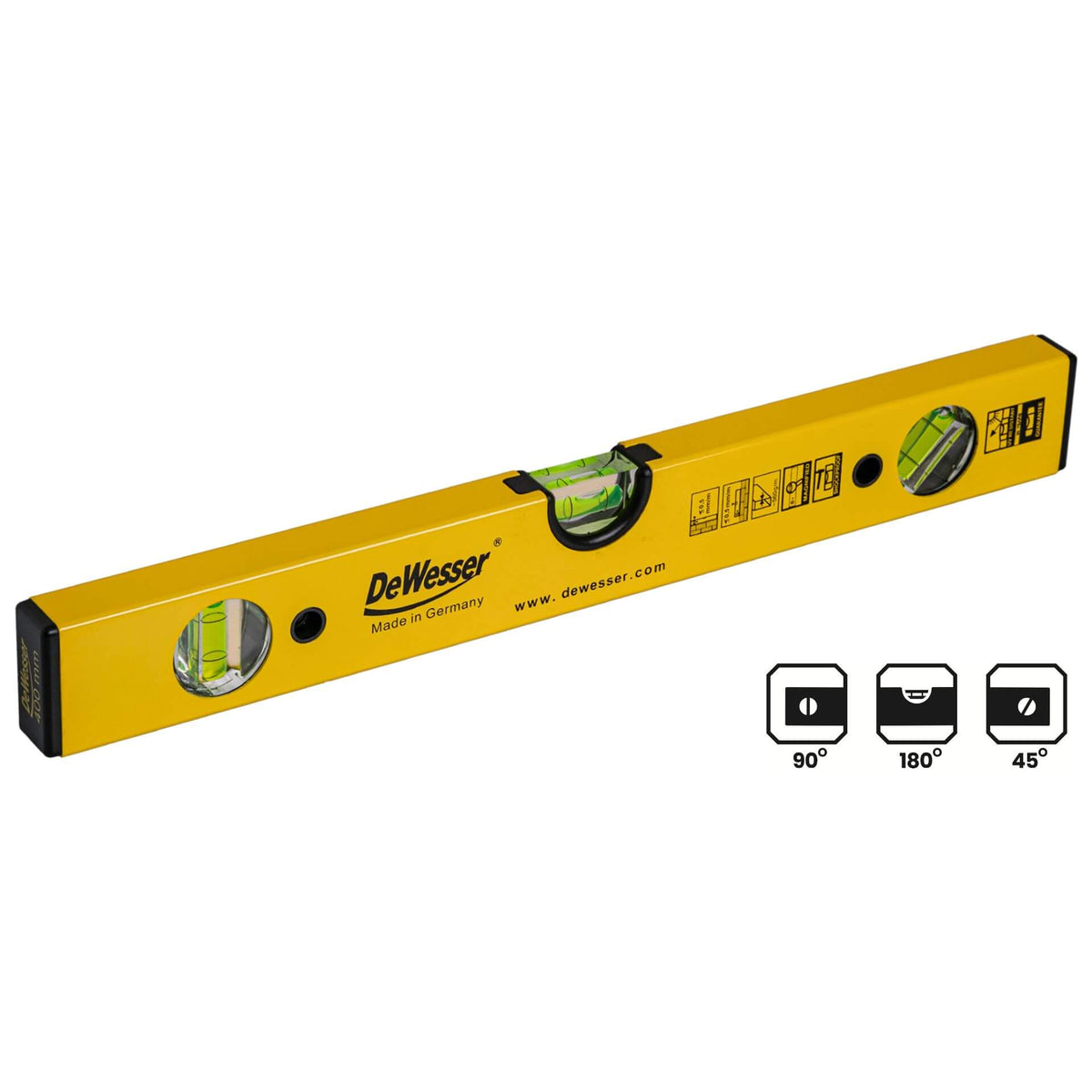 DeWesser Professional Shockproof Aluminum Spirit Level Series (30cm to 200cm)