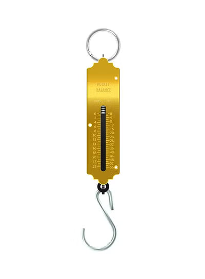 Portable Brass Pocket Balance Spring Hanging Scale Dual Scale 25kg / 56lbs with S-Hook