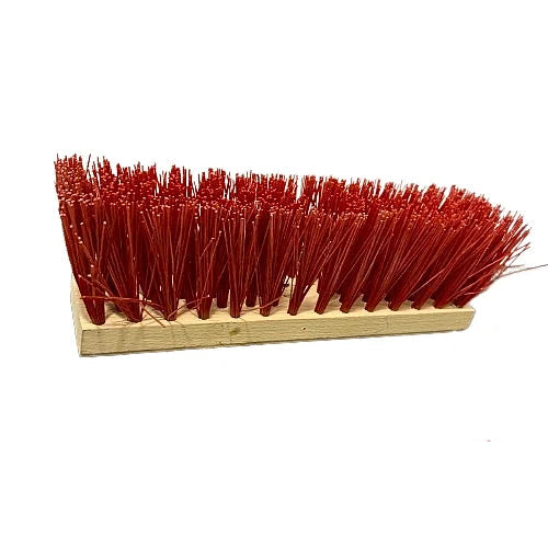 Wooden Push Broom Head (Extra-Stiff Red Bristles)