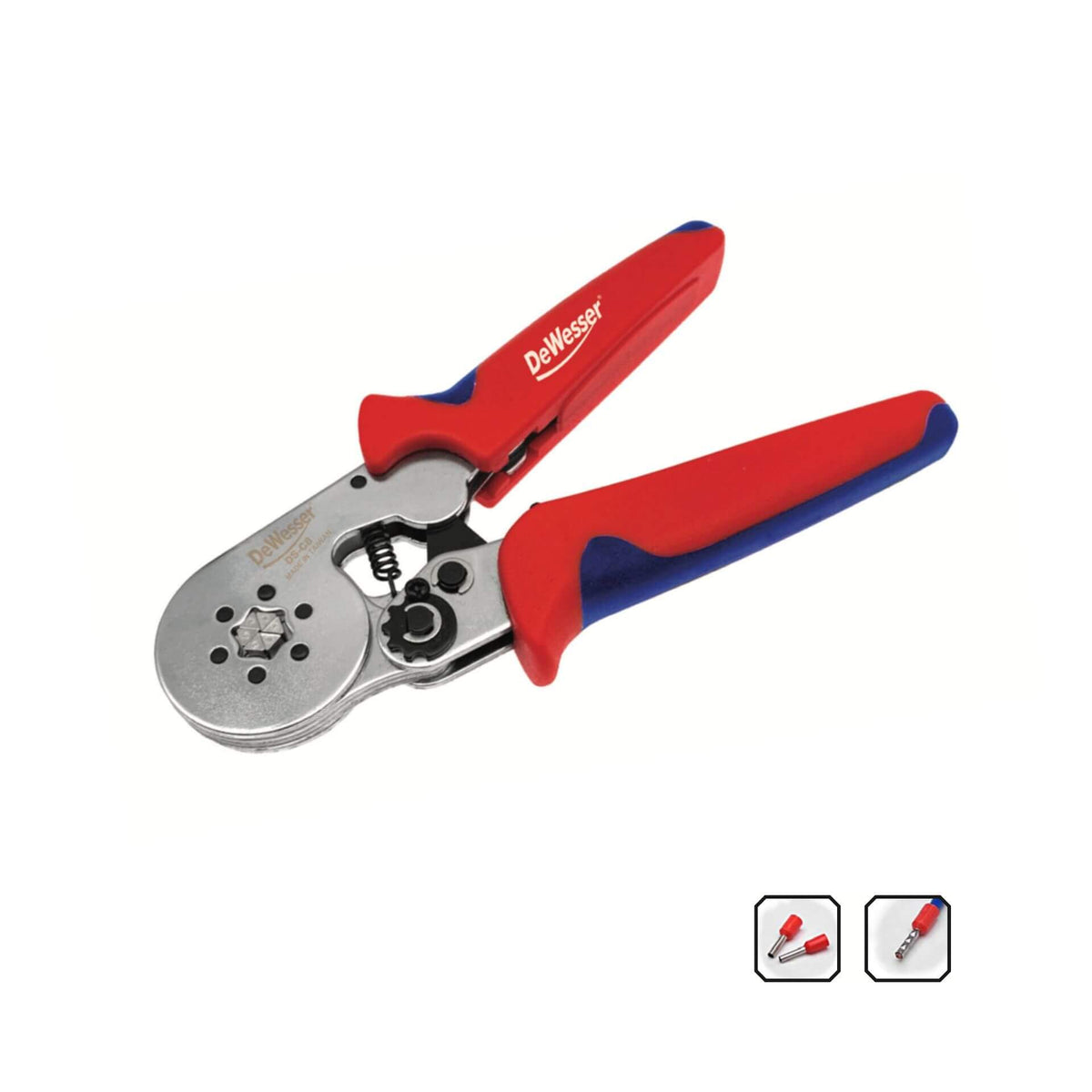 DeWesser Square Ratchet Wire Ferrule Crimping Tool (0.25–6.0mm² / AWG 23–10)