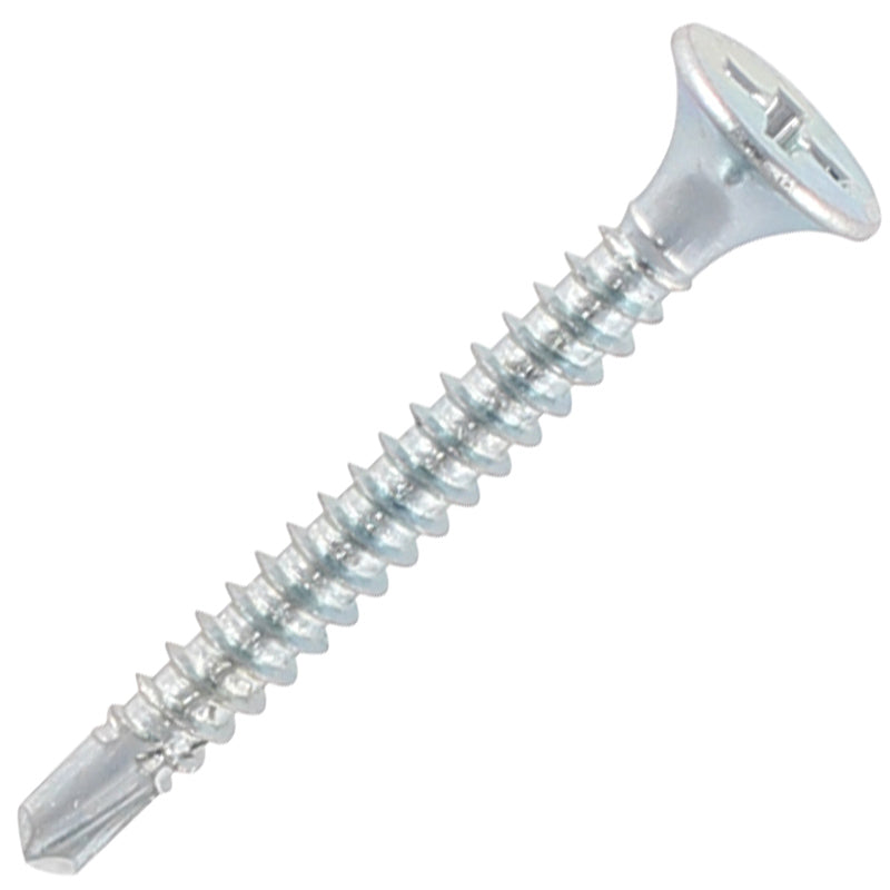Zinc-Plated Bugle Head Self-Drilling Screws – PH2 Phillips Drive Gypsum & Sheet Metal Tek Screws (Multi-Size Selection)