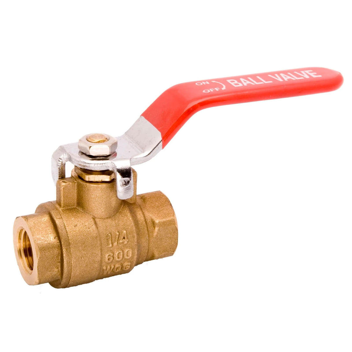 Heavy-Duty Brass Ball Valve with Red Lever Handle – Made in Italy