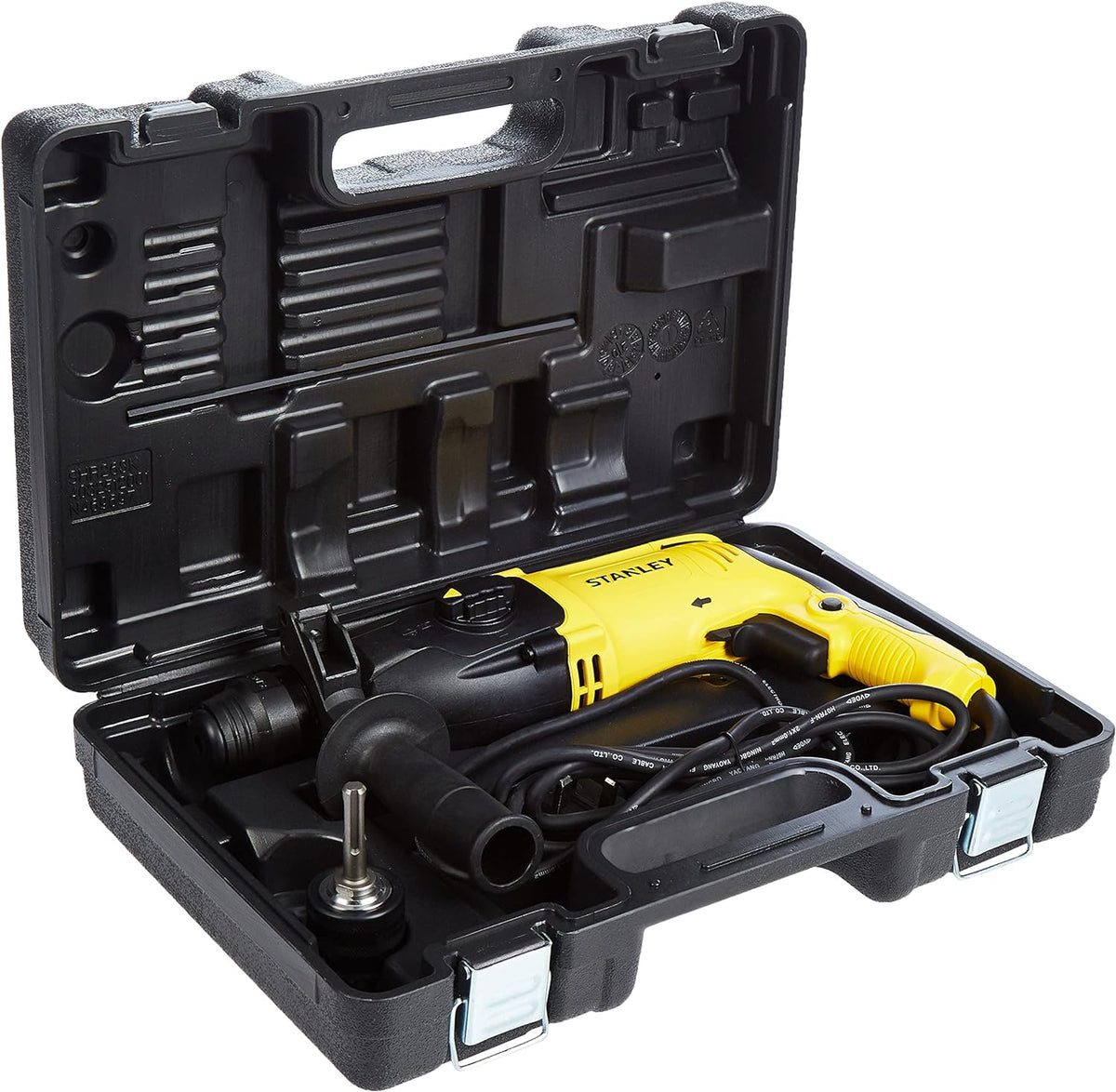 STANLEY SHR263KC 26 mm 800W SDS-Plus 3-Mode Rotary Hammer Drill Set with Keyed Chuck Adaptor & Carrying Case