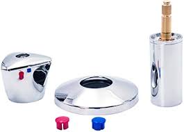 KANA KA-62549 1S Chrome Stop Valve Trim Replacement Kit with Handle, Wall Escutcheon Flange & Sleeve