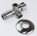 1/2-Inch Chrome Brass Dual Outlet 3-Way Water Diverter Angle Valve with Wall Flange Cover for Bidet & Toilet
