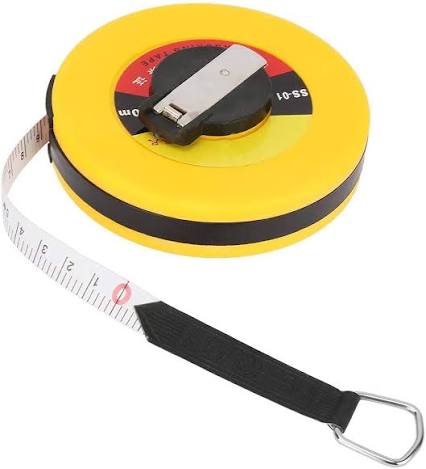 Fuji 30m Professional Cotton Fiber Long Tape Measure - Heavy-Duty Surveying & Construction Measuring Tape in Enclosed Reel Case