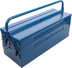 Heavy-Duty Steel Cantilever Tool Box - 3-Tier 5-Tray Portable Metal Tool Organizer Chest with Dual Carry Handles & Padlock Eye