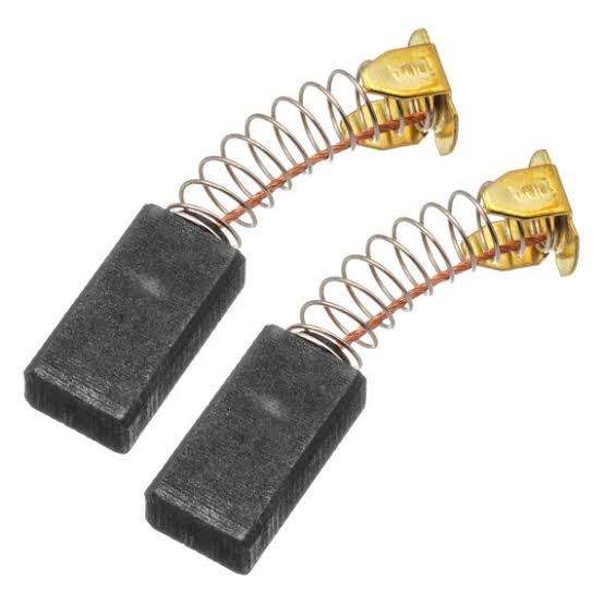 Universal Power Tool Replacement Carbon Brushes with Tension Spring & Terminal - Set of 2 Pcs for Angle Grinders, Drills & Rotary Tools