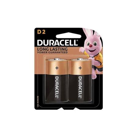 Duracell D 1.5V Alkaline Batteries Long Lasting Power Guaranteed (Pack of 2)