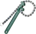 Heavy-Duty Chain Oil Filter Wrench - Forged Steel Handle with Adjustable Roller Chain Pipe & Filter Removal Tool (10" / 250mm & 12" / 300mm)