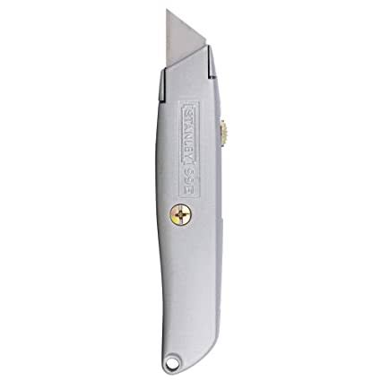 STANLEY CLASSIC 99 Retractable Utility Knife (10-099) - Heavy-Duty Die-Cast Zinc Body with 3 Blades Included