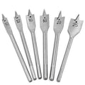 6-Piece Flat Wood Spade Drill Bit Set (10, 12, 16, 18, 20 & 25 mm x 150 mm) - Hardened Steel Spade Bits for Electric Power Drills