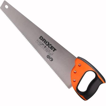 KAKU Professional 18-Inch (450mm) Industrial Wood Hand Saw - 7 TPI Double-Ground Hardpoint Teeth (55 HRC) with Ergonomic Soft-Grip Handle
