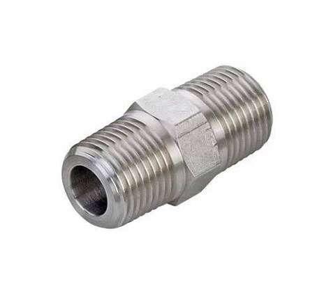 Nickel-Plated Brass Hex Nipple (MxM)