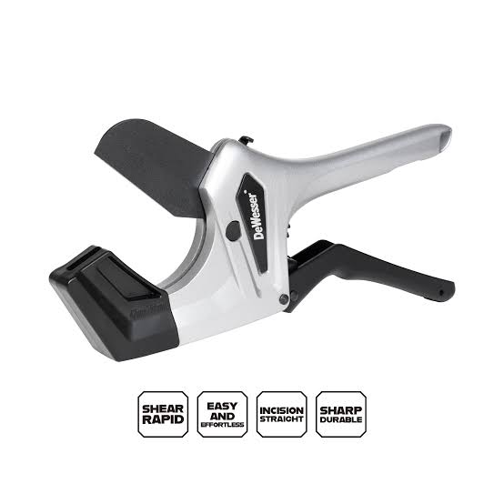 DeWesser DS-56677 75mm Heavy-Duty Ratcheting PVC & Plastic Pipe Cutter