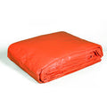 Heavy-Duty Waterproof Tarpaulin (6 x 6) - Laminated Woven Polyethylene Tarp with Reinforced Corners & Metal Eyelets (Orange/Silver, Model HD5019)