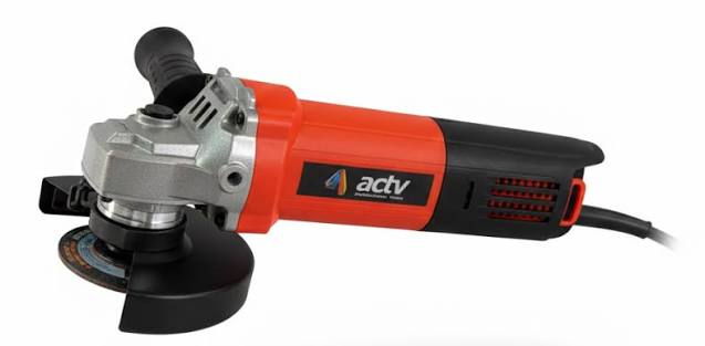 ACTV Professional 1200W Heavy-Duty Electric Angle Grinder - AT-115A Long Body Power Grinder with Ultimate Air Cooling & Spindle Lock