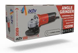 ACTV Professional 1200W Heavy-Duty Electric Angle Grinder - AT-115A Long Body Power Grinder with Ultimate Air Cooling & Spindle Lock