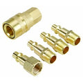 FLEX IN MEGACUT Pneumatic Air Compressor Quick Coupling Set - Brass Quick Release Coupler and Interchange Plugs Kit for Air Lines & Tool