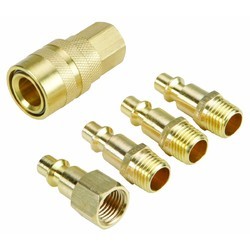 FLEX IN MEGACUT Pneumatic Air Compressor Quick Coupling Set - Brass Quick Release Coupler and Interchange Plugs Kit for Air Lines & Tool