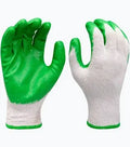 Green Crinkle Latex Coated Work Gloves (10 Pairs Pack, Model NG11751275)