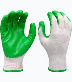 Green Crinkle Latex Coated Work Gloves (10 Pairs Pack, Model NG11751275)