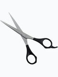 Professional Stainless Steel Hairdressing & Barber Cutting Scissors with Ergonomic Black Finger Grips & Finger Rest